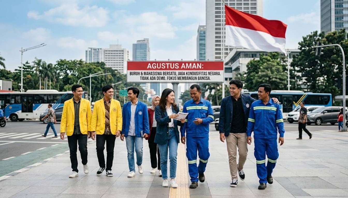 Agustus 2026 Kondusif Buruh dan Mahasiswa Tegaskan Tidak Ada Gelombang Demo