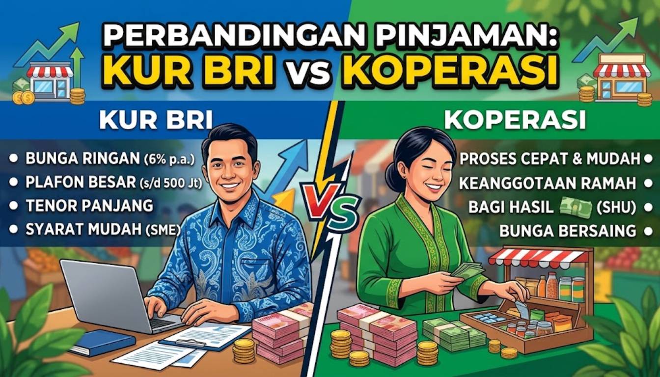perbedaan pinjaman bri kur dan koperasi